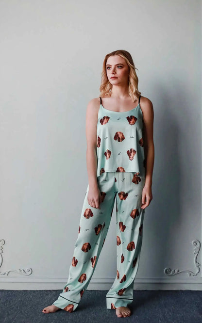 Pijama personalizada de pantalón - mujer (blusa+pantalón)